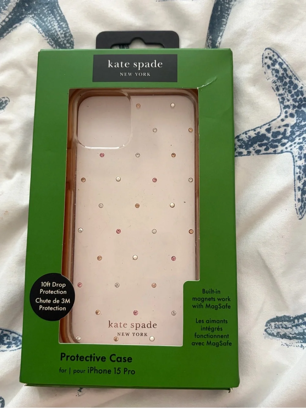 NIB Kate Spade iPhone 15 Pro Case, MagSafe Wallet & Lens Protector Bundle